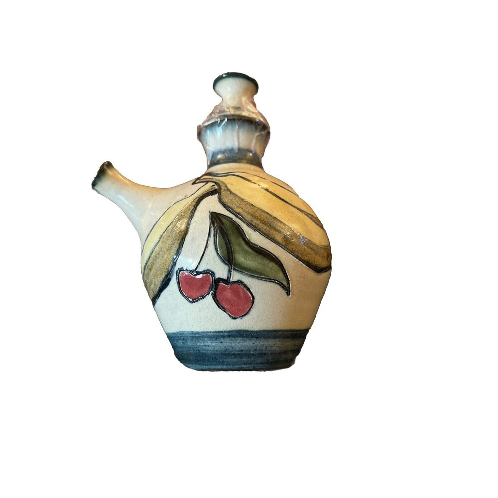 Hand Painted Pottery Cruet For Salad Dressings